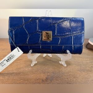 Dooney & Bourke Navy Croc-Embosed Crossbody/Clutch